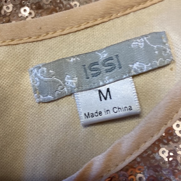 ISSI Gold Sequin Dress Size Medium. - Picture 6 of 6